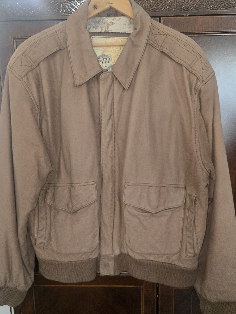 Vintage G-111 Brown Leather Bomber Jacket Insulated Size Small